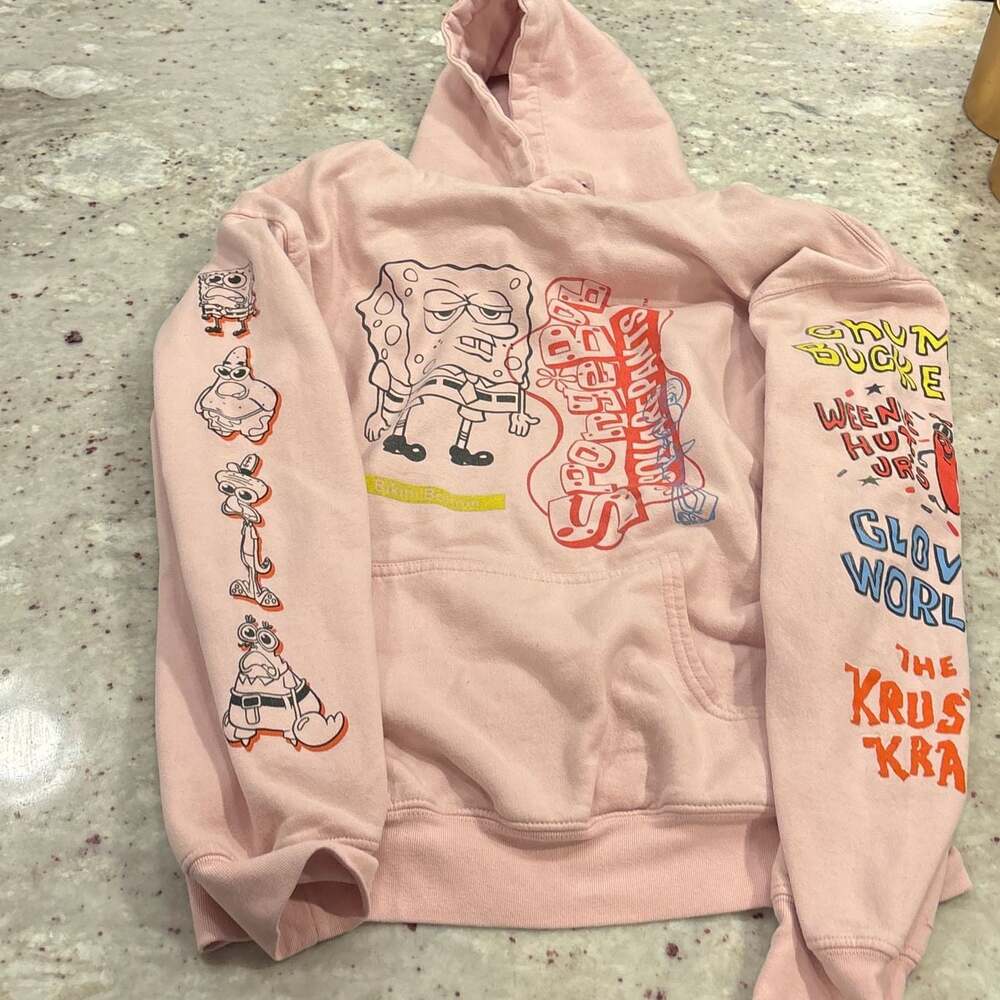 Freeze Spongebob Squarepants Pullover Hoodie Sweatshirt w/ Full Pocket Women's M